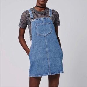 TopShop Moto Denim Overall Dress Size 6